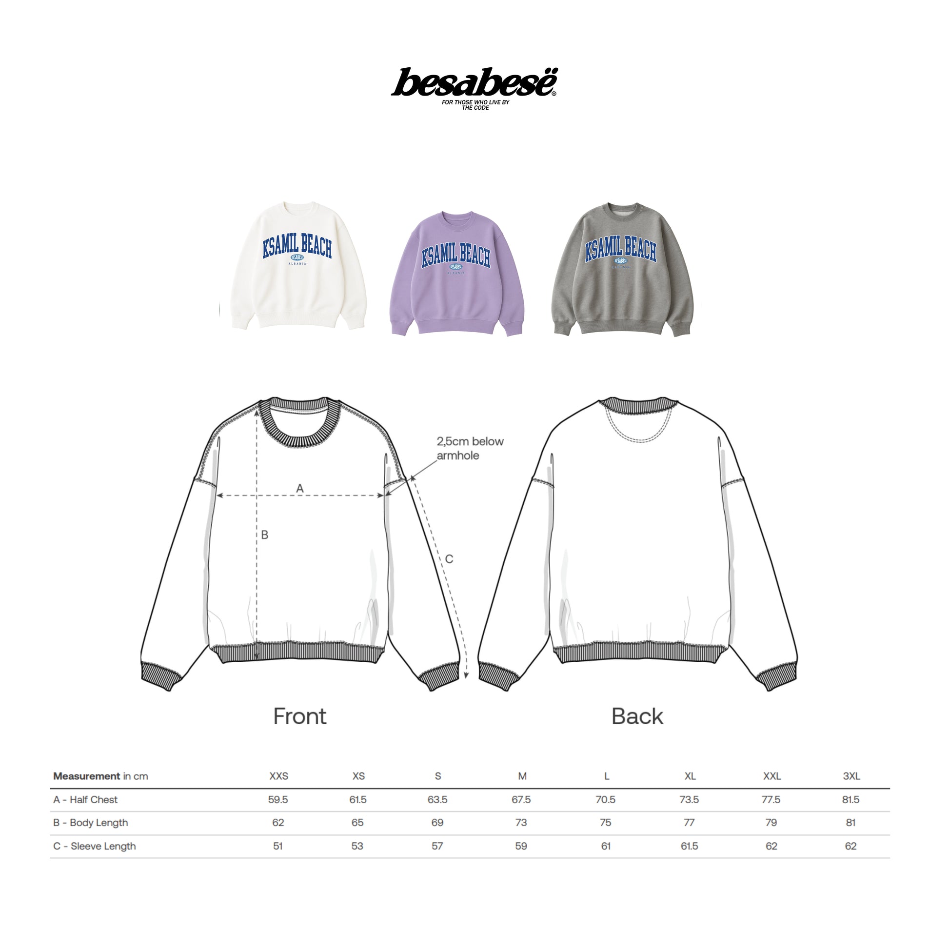 OVERSIZED KSAMIL BEACH CREWNECK - Besa Besë