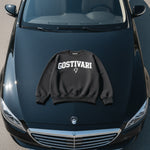 GOSTIVARI printed on a black sweater
