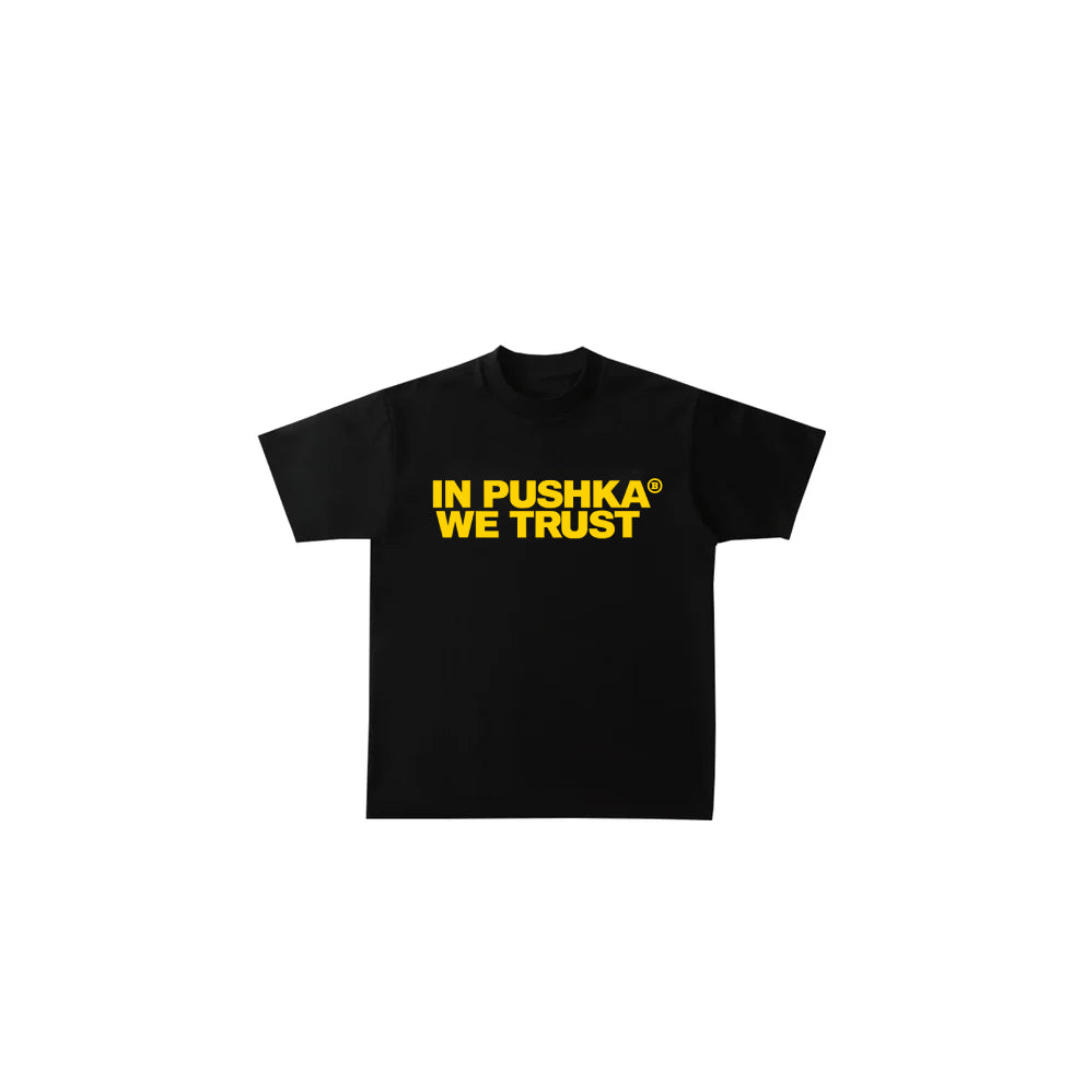 OVERSIZED IN PUSHKA "WE TRUST" TEE - Besa Besë