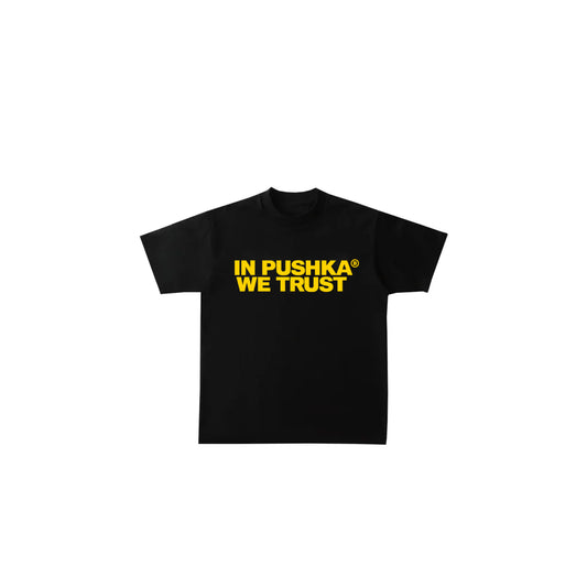 OVERSIZED IN PUSHKA "WE TRUST" TEE - Besa Besë