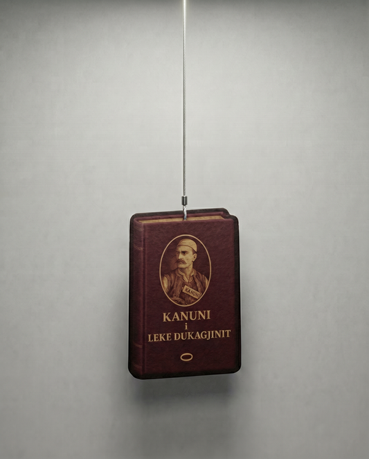 Vintage book CAR ODOR with a portrait on the cover, hanging against a plain background