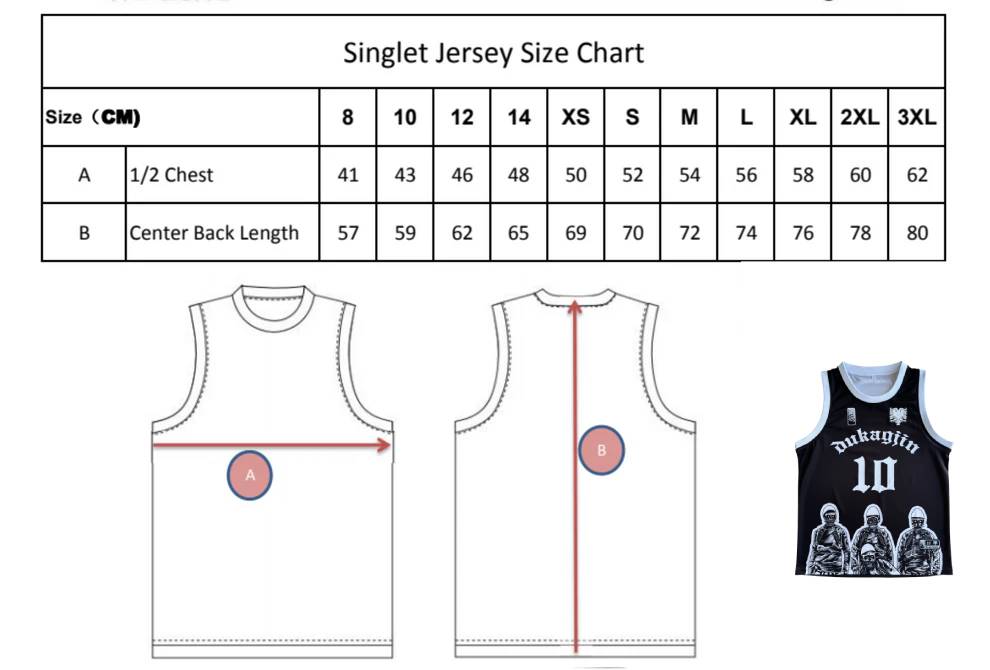 SIZE GUIDE - Dukagjin Jersey